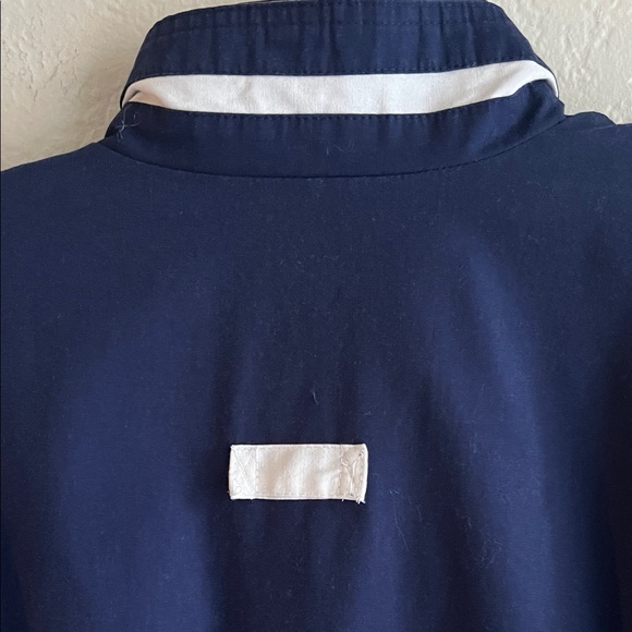 Vintage Current Air Navy Blue with White Accents Bomber Jacket Windbreaker in S - Picture 7 of 14